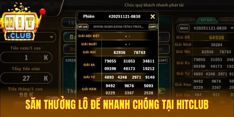 Săn thưởng lô đề nhanh chóng tại Hitclub